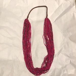 Pink beaded LOFT necklace